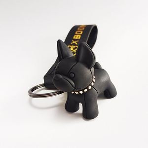 New Fashion French Punk Bulldog <b>Key</b> Chain PU Leather Dog <b>Key</b> Chain Accessories Men's and Women's <b>Key</b> Chain <b>Ring</b> - Product Image 4