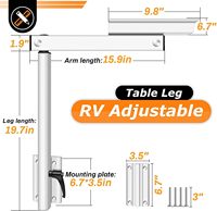 Pied de table réglable pour camping-car, rotation à 360 degrés, en alliage d'aluminium, support de pied amovible pour caravane, camping-car, yacht, accessoires de camping