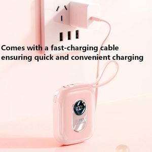 10000Mah High Capacity Li-Polymer <b>Battery</b> Power Bank LED Display PD22.5W Super Fast Charging Ultra Slim Dual <b>Cable</b> Type-C - Product Image 3