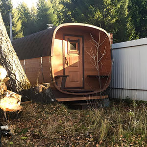 Chinese Made Outdoor Large-sized 2 People 12KW Wet Steam <strong>Sauna</strong> with Control Panel and Red Cedar Cube <strong>Sauna</strong> Room for Villa - Product Image 2
