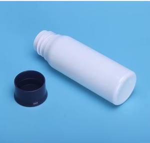 Emballage tendance en plastique PET pour les produits de première nécessité, bouteille cylindrique à bouchon à vis, blanc laiteux, pour les soins personnels et les soins de la peau, modèle B1795 - Product Image 5