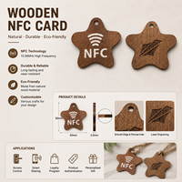 Tarjeta de Madera Programable RFID de Bambú Ecológica NFC, Tarjeta de Llave de Madera para Control de Acceso, Personalizable, Llavero RFID de 13.56MHz