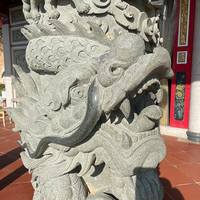 Grand Animal Statue de Sculpture Sur Pierre Dragon Pilier Colonne S'use le Dragon De Pierre Statue pour Temple Décoration De Porte