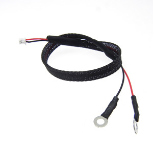 Câble d'alimentation 2 broches PHR vers borne M3 avec joint torique et gaine tressée noire pour protection statique des écrans tactiles industriels LCD - Product Image 2