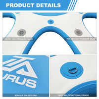 Pour TOURUS Dia 3m haute qualité bleu point flottant gonflable Yoga sup Dock bon pour les eaux océaniques Surfdock sac en EVA PVC