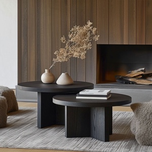 Mesa de centro redonda de diseño moderno de ceniza de lujo para sala de estar y comedor, mesa pequeña de estilo granja para uso doméstico - Product Image 3
