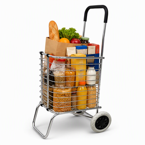 Chariot de courses portable à quatre roues 340L avec panier métallique, grande capacité, robuste, silencieux, pour supermarché et usage en magasin de détail, OEM - Product Image 5