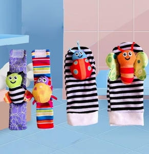 Lot de chaussettes à <span class=keywords><strong>hochet</strong></span> pour bébé, jouets parfaits pour bébé de 0 à 12 mois, garçons et filles, comme cadeaux de douche, insectes de jardin. - Product Image 4