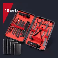 Ensemble de coupe-ongles obliques en acier inoxydable noir de 24 pièces, outil de manucure professionnel pour les doigts et la pédicure