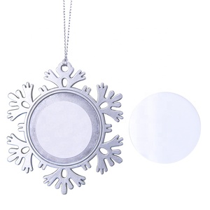 Gepersonaliseerde sublimatie blanco metalen kerstboom sneeuwvlok ornamenten - Product Image 3