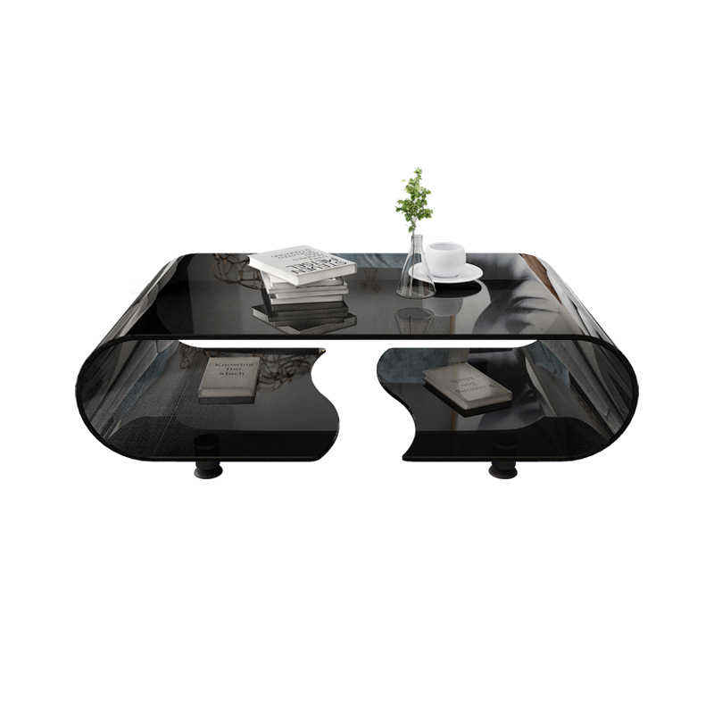 Modern Glass Center Table with Wheels New Design