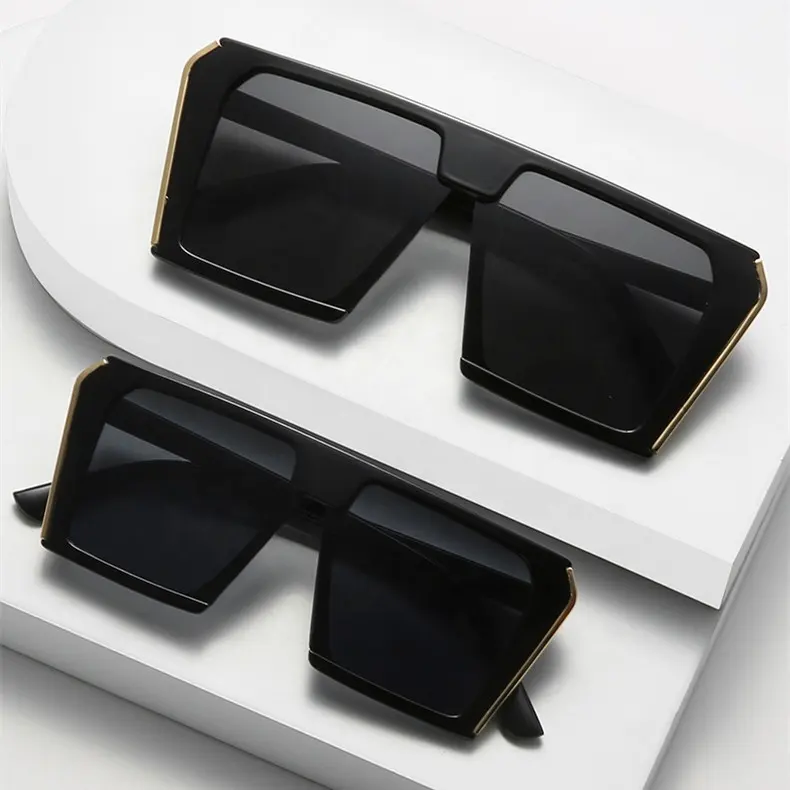 2022 moda büyük boy kare pc çerçeve güneş gözlüğü vintage leopar çerçeve tonları anne ve bana uv400 lens güneş gözlüğü setleri