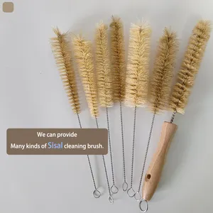 Kitchen Long Bamboo Handle Dish Microfiber Bottle Brush