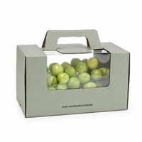 Boîte cadeau carrée écologique et portable pour fruits et légumes avec logo personnalisable et fenêtre transparente