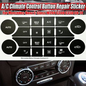Autocollants de réparation automobile, couvre-bouton de climatisation pour Mercedes Benz Classe C W204 2008 2014, autocollant intérieur en PVC - Product Image 5