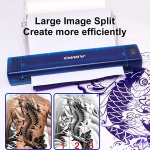 Wireless <b>A4</b> Tattoo <b>Printer</b> Thermal Transfer Machine with 30ml Roll <b>Paper</b> and Shell Set for Stencil Printing - Product Image 2