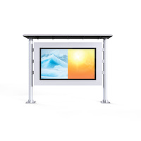 Machine de publicité extérieure de 43 pouces écran horizontal colonne de sol auvent étanche à la pluie écran solaire LCD