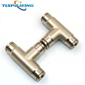 Brass 3/8 "trượt khóa TEE kết nối Push-in phù hợp nhanh chóng kết nối khớp nối cho Phun sương làm mát hệ thống sương mù sương mù phun vòi phun - Product Image 6