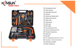 KONSUN Kit de Herramientas de Bricolaje de 43 Piezas con Electroprobador + Luz LED, Destornilladores, Alicates, Llaves de Vaso y Llaves Hexagonales para Montaje y Reparación en el Hogar |   OEM - Product Image 2