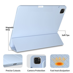 เคสแบบพับสามตอนสำหรับ <span class=keywords><strong>iPad</strong></span> Air 10.9 <span class=keywords><strong>นิ้ว</strong></span> และ <span class=keywords><strong>Pro</strong></span> <span class=keywords><strong>11</strong></span> <span class=keywords><strong>นิ้ว</strong></span> รุ่นปี 2022/2021/2020/2018 พร้อมช่องใส่ดินสอและฝาปิดป้องกัน - Product Image 6