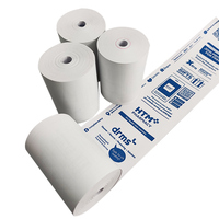 Rouleaux de papier thermique pour caisse enregistreuse, pré-imprimés, simple couche, avec espace publicitaire au dos pour la promotion en magasin