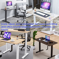 Bureau debout manuel à manivelle, portable et mobile, pour ordinateur, poste de travail assis-debout durable pour usage intensif