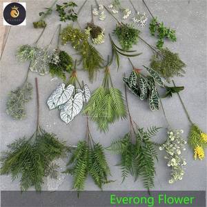 Plante artificielle Alocasia EV 017 <span class=keywords><strong>Chrysalidocarpus</strong></span> Lutescens, lot de feuilles vertes en silicone au toucher réaliste pour la décoration - Product Image 5