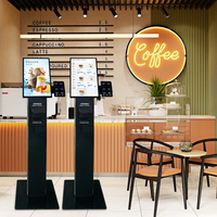 21.5 "support de sol imprimante thermique/Code QR/RFID SDK activé multi-OS kiosque de libre-service Terminal de paiement de camion de nourriture