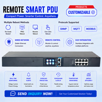 Distribuidor de Energía Medido PDU C13 para Centro de Datos con Control Remoto IP, SNMP, MQTT, SSH, IO, LVLD, MCB, SPD, PING, Trigger, 24 Tomas