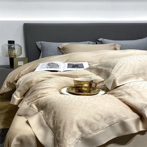 Ga Trải Giường Tencel Vải <span class=keywords><strong>Jacquard</strong></span> 300TC Sang Trọng Bộ Ga Trải Giường Khách Sạn Có Vỏ Gối - Product Image 3