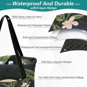 Bolsa de Diseño Aloha con Motivos Hawaianos, Fácil de Transportar, Manta de Playa, Impresión Puakenikeni, Bolsa para Picnic - Product Image 4