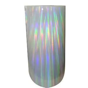 PET BOPPpillar rainbow custom pattern transparent holographic film laser film thermal hologram laminating film for printed paper