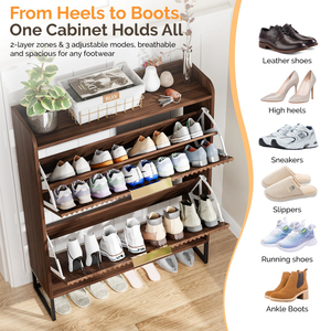 Rãnh Tủ giày lưu trữ cho lối vào, giá giày hiện đại trong quả óc chó tối, giày tổ chức với <span class=keywords><strong>cubby</strong></span> cho hành lang - Product Image 4