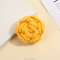 Fleur artificielle tricotée au crochet en forme de rose pour la confection de sacs, vêtements, cadeaux et accessoires DIY en gros