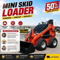 Mini-chargeuse compacte avec accessoires pour travaux de construction à petite échelle, équipement efficace et facile à utiliser