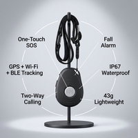 Traceur GPS 4G pour seniors Eview GPS EV07B avec bouton SOS, détection de chute et base de charge