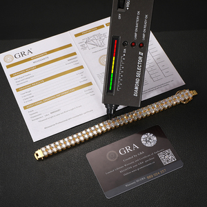 Pulsera de tenis de moissanita, 2 filas, 6mm, 8mm, 10mm, Plata de Ley 925, VVS1 D, Color moissanita con certificación GRA - Product Image 2