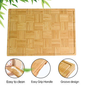 ชุดเขียงไม้ไผ่ทนทานสำหรับใช้ในครัวสับร่องลึกที่จับด้านข้างใช้งานง่ายและทำความสะอาดพร้อมที่เก็บของ - Product Image 3