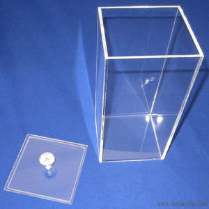 מלבני ברור אקריליק מברשת איפור עם מכסה צלוליט קוסמטי מברשת אחסון תיבת איפור - Product Image 5