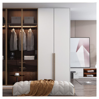 Meubles de chambre à coucher modernes en acier MDF avec éclairage LED, armoire avec porte en verre, placard, villa, salle de dressing, cuisine, tiroir à vêtements
