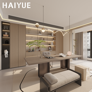 <span class=keywords><strong>Bibliothèque</strong></span> en bois HAIYUE du sol au plafond avec portes en verre anti-poussière pour bureau - Product Image 2