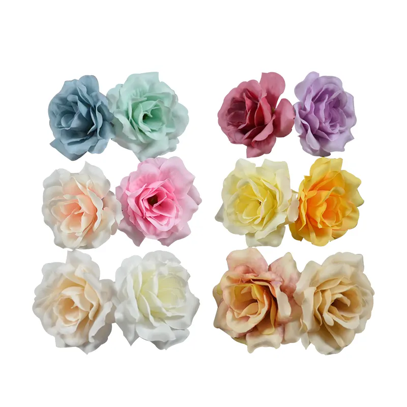 सबसे अच्छा बेच कृत्रिम फूल छोटे हीरा गुलाब सिर रेशम गुलाब सिर घर कार्यालय के लिए शादी के केक सजावट