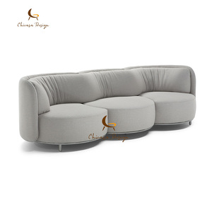 Juego de Muebles Modernos para el Hogar, Sofás de 3 Plazas y Muebles Curvos para Sala de Estar, Tapizados en Tela para Apartamento - Product Image 2