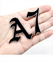 Patchs thermocollants et à coudre en fer forgé, alphabet anglais gothique et chiffres (A-Z, 0-9), lettres brodées, personnalisables pour chapeaux et sacs, 4,9 cm