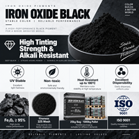 Pigment noir d'oxyde de fer en poudre Fe3O4 330 722 en gros pour ciment, béton, revêtement, caoutchouc, plastique, construction