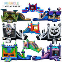 Structure gonflable commerciale combinée château gonflable, toboggan aquatique et piscine pour la location événementielle