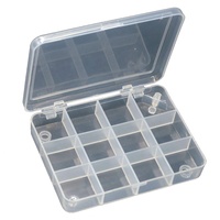 Newbility – petite boîte de rangement transparente multifonctionnelle en plastique, 4 grilles, 12 grilles, boîte à leurres de pêche