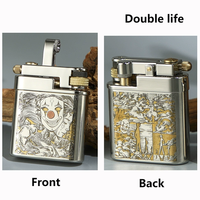 Briquet mécanique à poulie coupe-vent pour homme, à fixer sur ceinture, au design rétro, à essence, idéal comme cadeau pour la fête des pères ou la Saint-Valentin