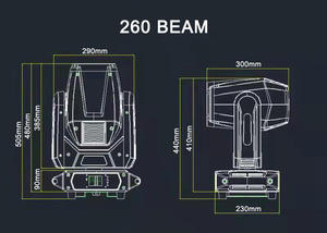 Cầu Vồng sương rửa hiệu ứng hai lăng kính 10R 260W chùm giai đoạn di chuyển đầu ánh sáng sân khấu - Product Image 6