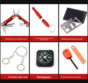 Kit de survie d'urgence <span class=keywords><strong>7</strong></span> en 1 avec métal pour les voyages, le camping, l'escalade, la randonnée, le vélo, l'équipement <span class=keywords><strong>EDC</strong></span>, utilisation en extérieur - Product Image 5